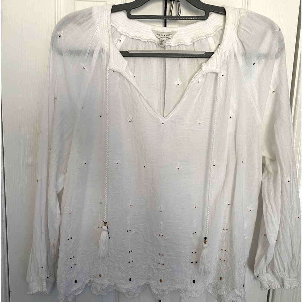 Lucky brand white blouse size S.